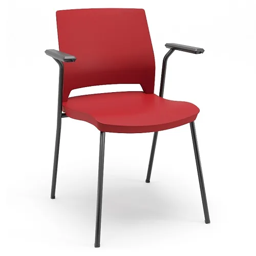 CadeiraFixaProlaboreDuna4PesVermelhaComBracos500x500