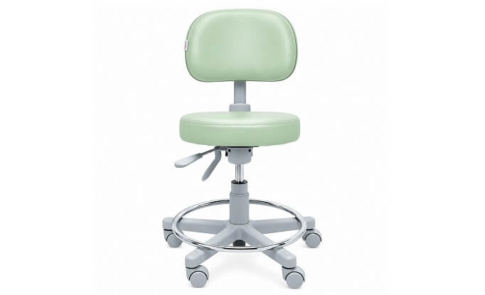 mocho-ergonomico-postural-rodizios-aro-cromado-verde-acabamento-cinza-frente
