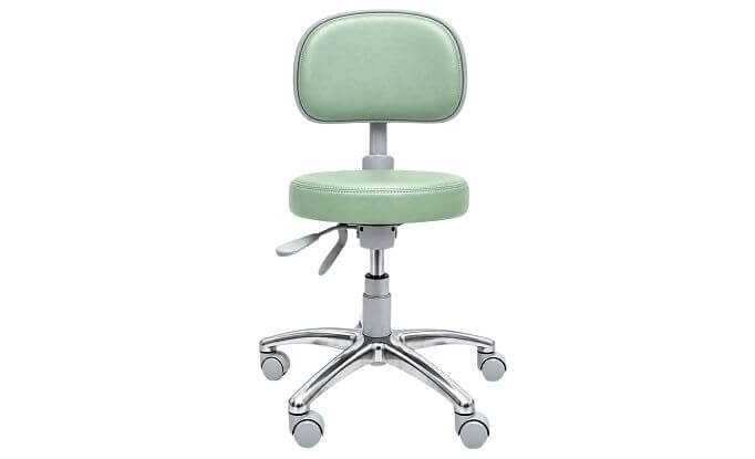 mocho-odontologico-ergonomico-prolabore-postural-com-base-aluminio-rodizios-verde-cinza-frente